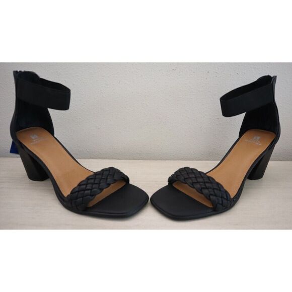 White Mountain W33077-001 Women Sz 11M Black PU Leather Backer Dress Sandals - Picture 8 of 9